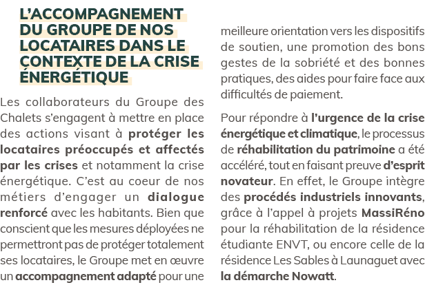 L’accompagnement du Groupe de nos locataires dans le contexte de la crise nerg tique Les collaborateurs du Groupe de...